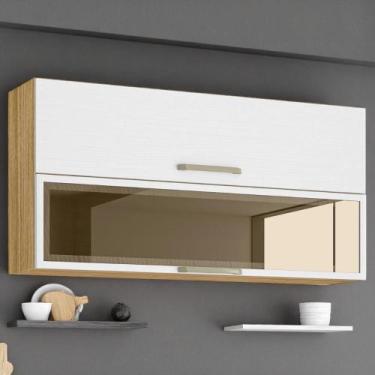 Imagem de Armário 2 Basculante c/ vidro 120 cm Ametista Freijó Supremo - Kits Pa