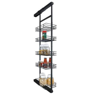 Imagem de Coluna Deslizante com Corrediça 5 Bandejas 35x47x175cm Aço Preto Masutti Copat
