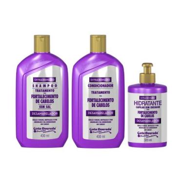 Imagem de Kit para cabelo shampoo cond. creme s/ enxague desamarelador extraordi