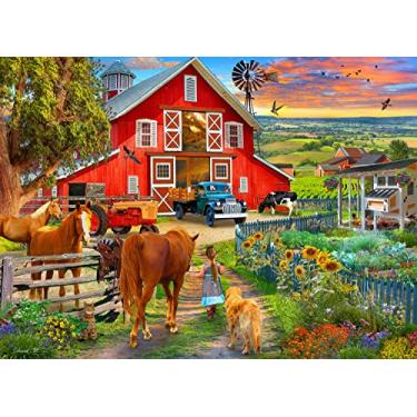 Imagem de Vermont Christmas Company Quebra-cabeça de fazenda de cavalos 1000 peças