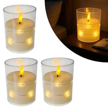 Imagem de Vela Led Decorativa Com Fio De Fada A Pilha Sem Chama Decorativa Casa Mesa Posta (3)