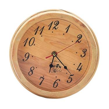 Imagem de Generic Relógio de parede de madeira para sauna, fácil instalação, premium, números grandes, profissional, relógio redondo decorativo com temporizador para