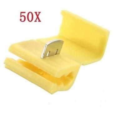 Imagem de 50Pçs Conector Derivação Emenda Cabos Fios Amarelo 4 A 6Mm - Decorarma