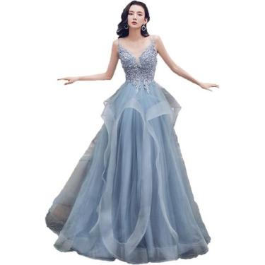 Imagem de Vestido de baile feminino Elegant Scales, vestido longo sem mangas - Y