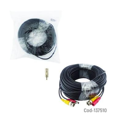 Imagem de Cabo de câmera de vigilância com conectores BNC e DC de 50 m - Lightbe