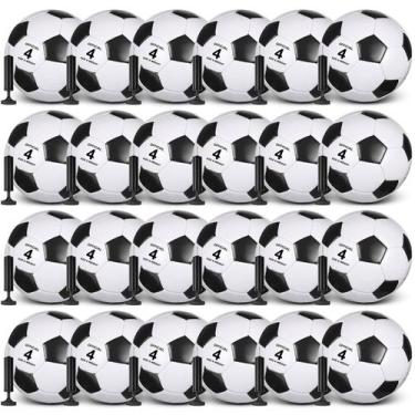 Imagem de Bolas de futebol Sotiff, pacote com 24, tamanho 4, PVC com bombas