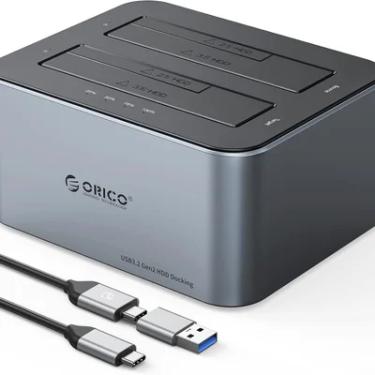 Imagem de Dock Station Orico 2 Baias Hd Sata E SSD 2.5"/3.5" Usb3.2 Gen2 10gbps - Função Clone