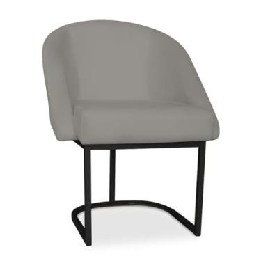 Imagem de Poltrona Decorativa Lua Veludo Base Metal Preto - Design Moderno e Conforto para Sala, Quarto - JRC Móveis (Capuccino)