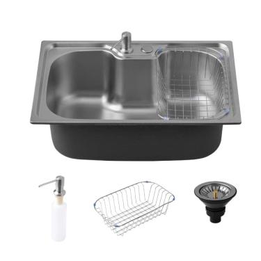 Imagem de Cuba Gourmet para Cozinha com Acessórios Aço Inox 201 Texturizado 42x60cm Prata Carajás