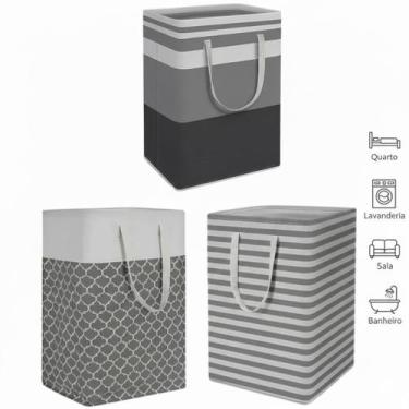 Imagem de Cesto Organizador Multiuso Flexível com Alças  Roupas, Brinquedos e La