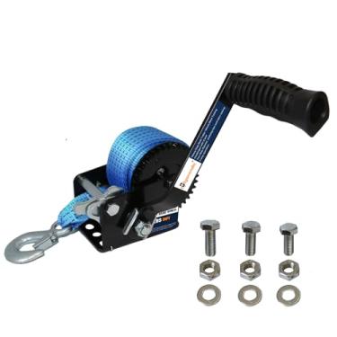 Imagem de Bigorenda Guincho de reboque de barco de 725,7 kg, guincho manual resistente com alça de 26 pés, catraca bidirecional com engrenagem 4: 1, guincho de manivela portátil para barco, trailer, caminhão