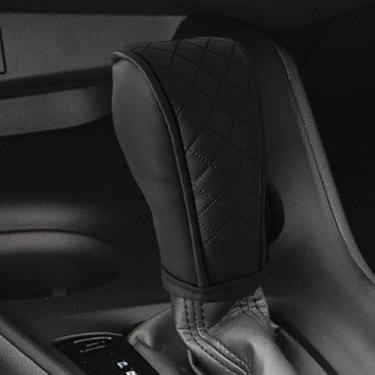 Imagem de Capa de alavanca de câmbio de marchas de carro, antiderrapante, respirável, protetor de manípulo automático, acessórios universais de decoração automotiva adequados para carro, SUV, caminhão (preto)