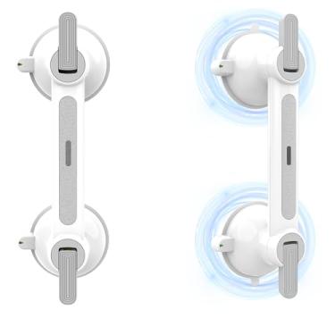 Imagem de Keway Barras de apoio de chuveiro de 30 cm, alça de chuveiro para idosos e feridos, 200 kg, trilhos de segurança de vaso sanitário removíveis, à prova d'água, barras de apoio elegantes para banheiras