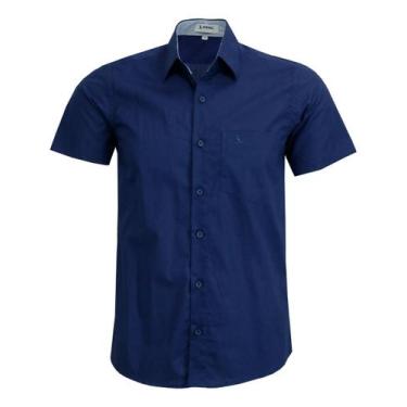 Imagem de Camisa Social Amil Manga Curta Bolso Comfort Tricoline Algodão 1900, A