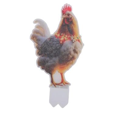 Imagem de ZJchao Sinal de Quintal de Frango de Natal, Decoração Externa de Galo de Dupla Face Em Acrílico Resistente à água Com Estaca de, para Quintal de Jardim de Gramado (DCJ005)