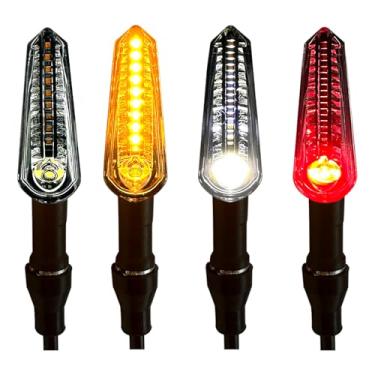 Imagem de MGMSINYO E-Mark LED sequencial indicador de motocicleta mini luz de seta inspeção de veículo DC12V IP67 impermeável DRL universal (YE/WH + YE/RD)