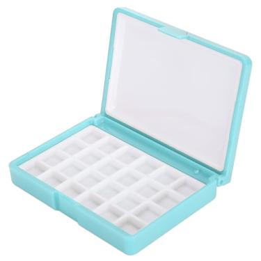 Imagem de KIMISS 2 Unidades de Caixa de Aquarela Vazia para Armazenamento de Arte - Paletas de Tinta Plástica Portáteis para Acrílicos, Aquarelas e Batons - Ideal para Artistas Em Movimento (Azul 24 grades)