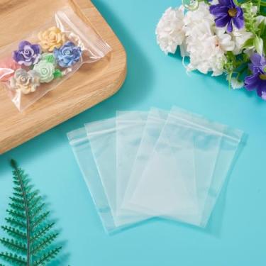 Imagem de 150 pçs/conjunto de sacos retangulares brancos transparentes de plástico com fecho de correr, organizador de armazenamento, selagem superior, saco de embalagem resselável, 9 x 6 cm