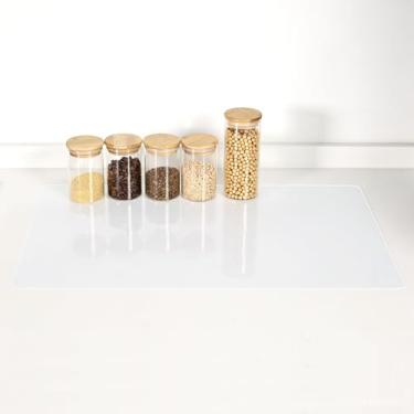 Imagem de Protetor de bancada de silicone transparente, tapete de silicone grande para balcão de cozinha, antiderrapante resistente ao calor, tapete multiuso, jogo americano (120 cm C x 60 cm L)