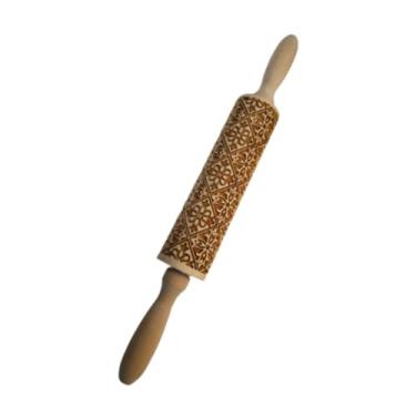 Imagem de MotiveTech Rolo de massa de madeira com natalino, padrão criativo e, ideal para assar biscoitos, massa de pizza e tortas. Perfeito para assar