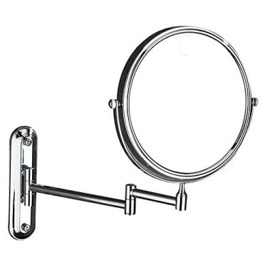 Imagem de LMJYU Espelho de maquiagem montado na parede, espelho de vaidade 3X ampliação redondo espelho cosmético 360 rotativo dupla face