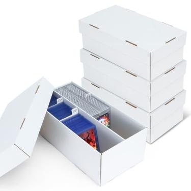 Imagem de MnnktClair 4 Pack Trading Card Storage Box - 2 Rows Divided Cardboard Case, Compatible with Top Loader One Touch for Sports Card Storage