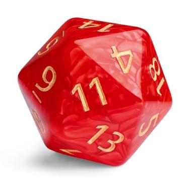 Imagem de 20 Sided DND Dice,D20 Giant Polyhedral Dice,55mm Titan Large Pearl Color D20 Dice,20 Sided Cube D&D Dice Set for Dungeons and Dragons, RPG, MTG Table Games(Red-Pearl Series)