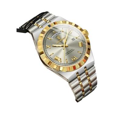 Imagem de Relógio De Luxo Masculino À Prova d'Água Com Data Luminosa Em Aço Inox