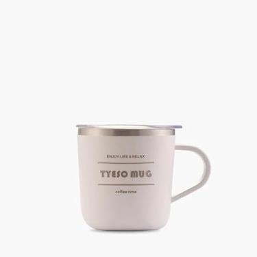Imagem de TYESO - Mini Copo Térmico de Café 260ml, Caneca de Café e Xícara de Chá em Aço Inoxidável, adequado para uso Doméstico e em Viagens. (Branco)