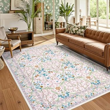 Imagem de GarveeHome Tapetes de área para sala de estar, tapetes laváveis para quarto, antiderrapante, ultramacio, resistente a manchas, tapete fino para sala de jantar, berçário, sala de jogos, escritório