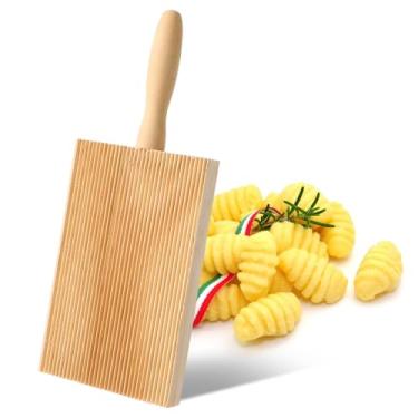 Imagem de Ymapinc Rolo de massa de madeira para tábuas de nhoque, ferramentas para fazer massas e cortar para cozinha caseira