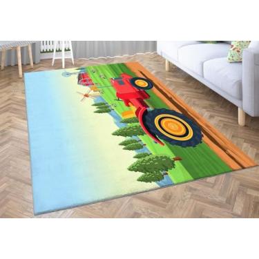 Imagem de Tapetes Super Macios Para Sala De Estar Quarto, Pilha Densa Grossa Não Galpão Tapete Fofo Tapete Pequeno Médio Grande Tapetes De Área De Cozinha Tapete De Chão, Agricultural Tractor, 120 x 170 cm