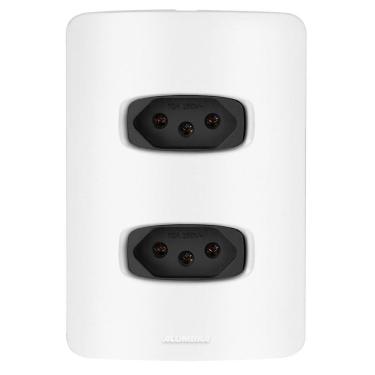 Imagem de Conjunto 2 Tomadas 20A - Alumbra Gracia Branco / Preto