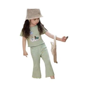 Imagem de Calças Listradas Para Meninas, Versão Coreana De Verão, Bear Leader, R