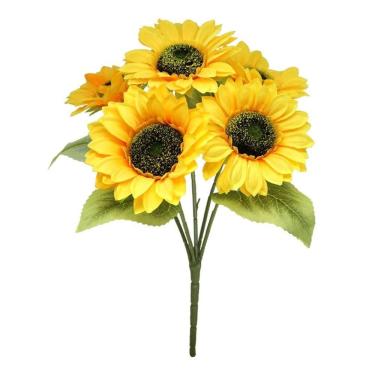 Imagem de Buquê Girassol 45cm 5 Flores Artificial Premium - Mc Flores