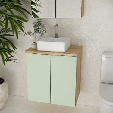 Imagem de Gabinete Nature 60cm Estilare Gab4008 Carvalho/verde