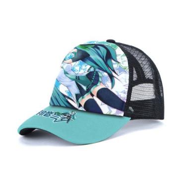 Imagem de Boné de beisebol Hatsune Miku Anime Snapback Hip-Hop tamanho 56-60 cm 