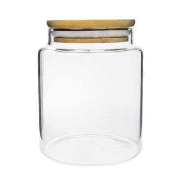 Imagem de Pote hermético de vidro borossilicato e tampa em bambu 700ml - Casita