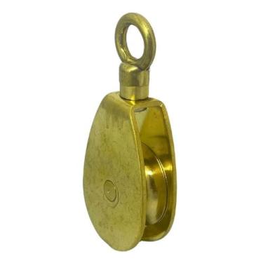 Imagem de Moitão Náutico c/ Roldana 38mm e Suporte Latão - Cabos 10mm - Noster N