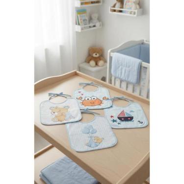 Imagem de Kit 6 Babadores Impermeáveis Bebê Prático e Confortável - Congratulati