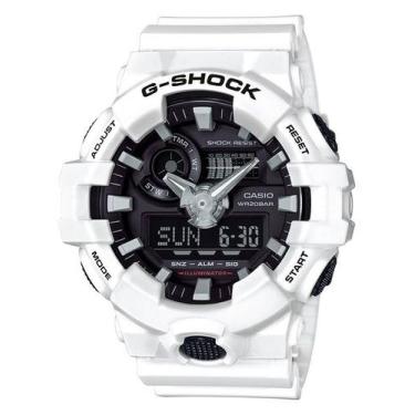 Imagem de Relógio CASIO G-SHOCK masculino anadigi branco GA-700-7ADR