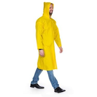 Imagem de Capa para Chuva Polietileno com Capuz e Mangas Amarela Tamanho G - Nik