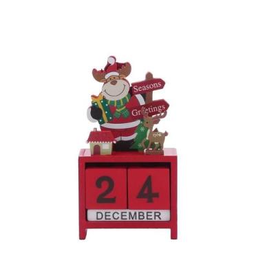 Imagem de Calendário de Advento de Natal em Madeira - Decoração com Boneco de Ne