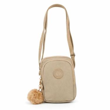 Imagem de Bolsa Tiracolo Feminina Pequena Nylon Resistente Com Divisórias Zíper 