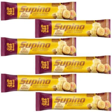 Imagem de KIT 6 BARRA DE BANANA COM NOZES E DAMASCO COM CHOCOLATE BRANCO 24g BAN