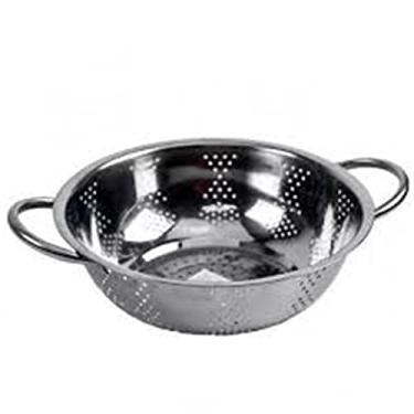 Imagem de Escorredor Inox Arroz Macarrão Peneira de Cozinha 25 cm Alça