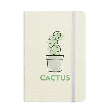 Imagem de Caderno de plantas de suculentas em vaso para aquarela oficial de tecido rígido diário clássico