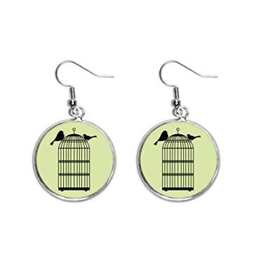 Imagem de Brinco feminino com pingente de prata para proprietários da família e gaiola externa