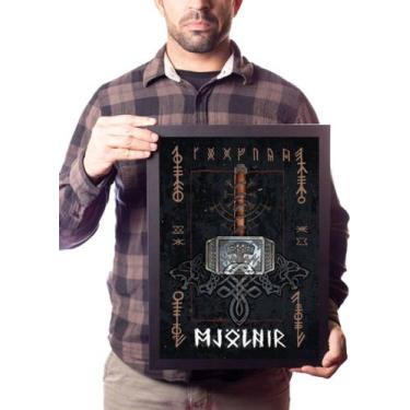 Imagem de Quadro Mjolnir Mitologia Nórdica Arte Martelo Thor Decoração - Fanarte