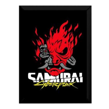 Imagem de Quadro Samurai Game Cyberpunk Arte Poster Moldurado - Fanarte